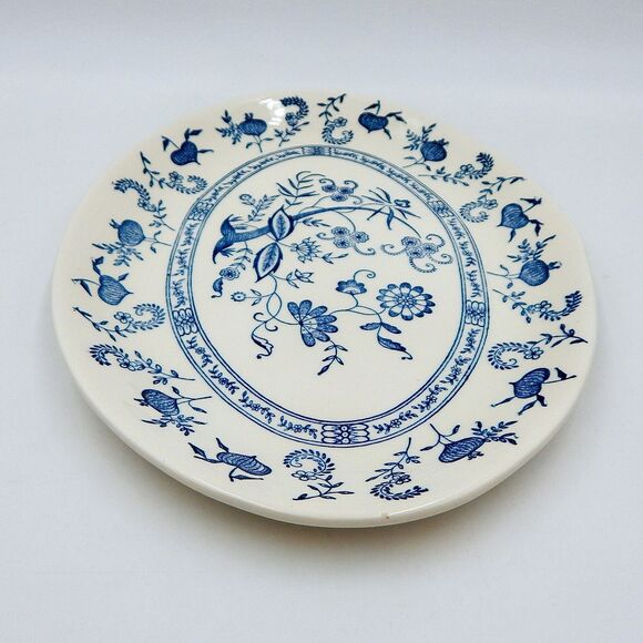 Blue Onion Pattern Serving Meat Platter 13 Inch Unmarked Scio Pottery - Picture 2 of 8